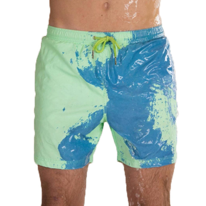 Magical Color change short Beach for Men Swimsuit Quick Dry