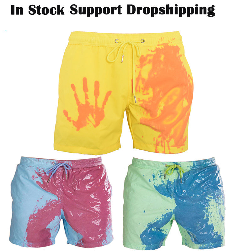 Magical Color change short Beach for Men Swimsuit Quick Dry