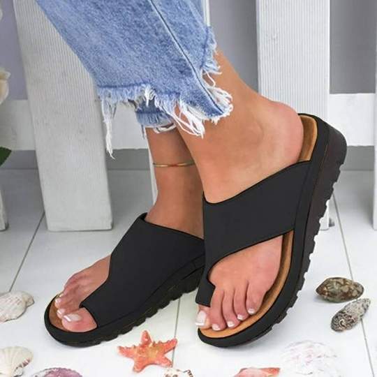 Women Slippers, Flat Sole Casual Soft Big Toe Foot Sandal