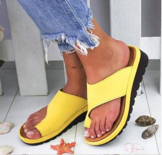 Women Slippers, Flat Sole Casual Soft Big Toe Foot Sandal
