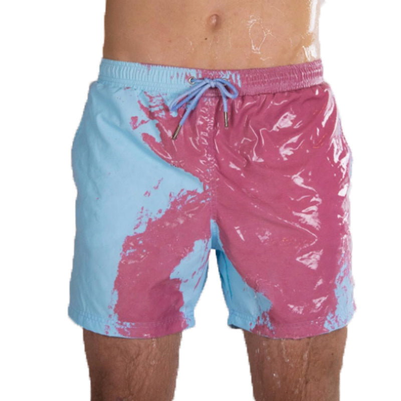 Magical Color change short Beach for Men Swimsuit Quick Dry