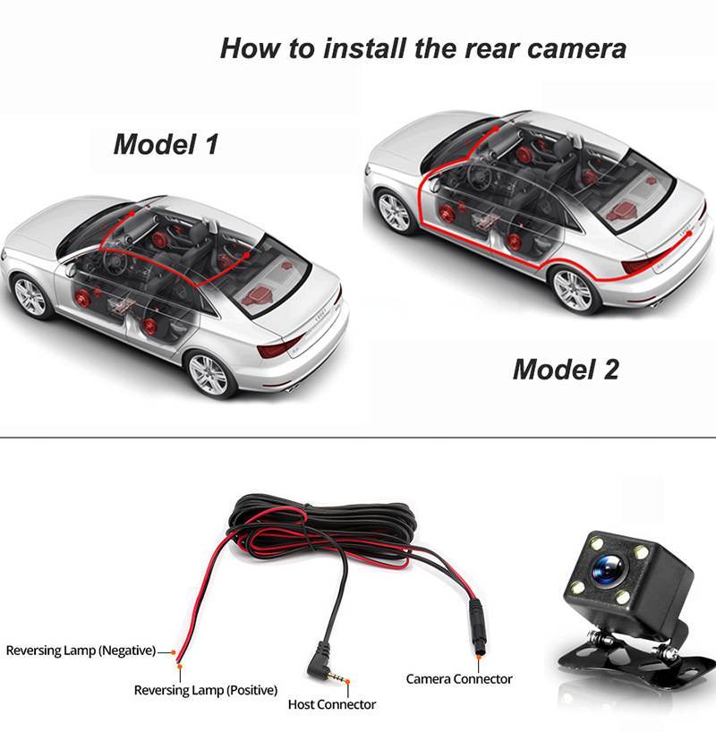 Dash Cam Car HD 1080P Front Rear Inside Dual Lens Video Recorder Camera G-Sensor