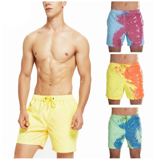 Magical Color change short Beach for Men Swimsuit Quick Dry